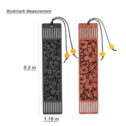 Flower Bookmark Wood Bookmarks for Women Book Lovers,Bookish Gifts for Women (Hollow Flower) - style: Hollow Flower