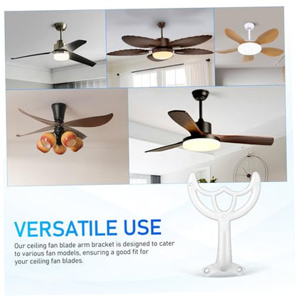 STOBOK Ceiling Fan Blade Arm Replacement Universal White Metal Fan Blade Support Rod Bracket Parts Repair Easy Installation