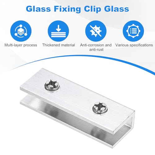 M METERXITY Glass Fixing Clip (3-7mm) 2 PCS - Aluminum Alloy Glass Combination Fixing Bracket & Reinforced Clip Clamp Accessories, Apply to DIY Display Cabinet/Fish Tank - size: 3-7mm