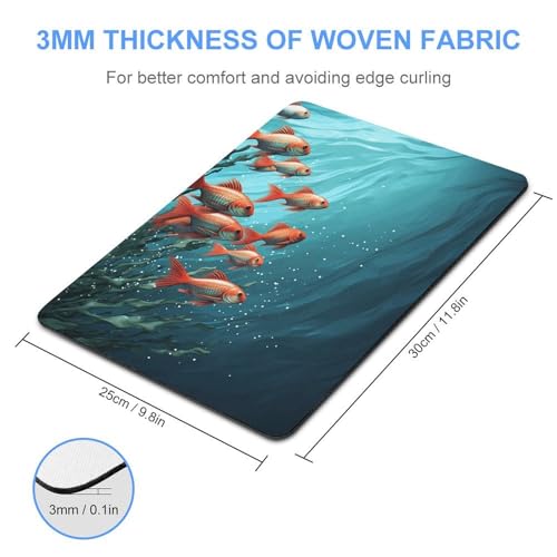 Square Mousepad Fish Aquarium Mouse Pad for Computer Mouse Mat Anti-Slip Rubber Mouse Pad for Office Laptop Waterproof Mouse Pads 11.8 * 9.8 * 0.1 Inch
