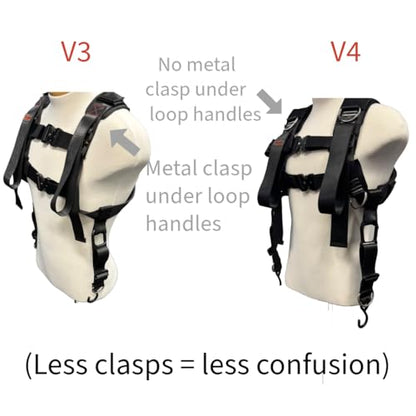 Squat Harness V4 2025 Version Professional Weight Support vest, Adjustable Heavy-Duty Straps - color: Black