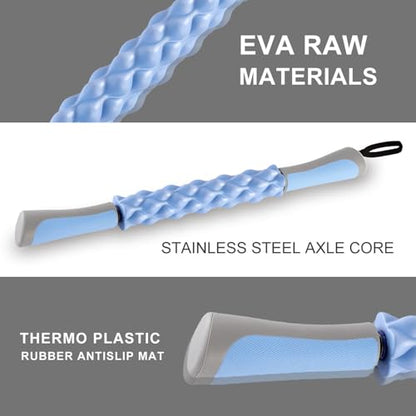 Muscle Roller,EVA Material, Massage Roller Stick for Athletes and Office Workers, Relieves Muscle Tension and Pain(EVA Blue) - color: Eva Blue