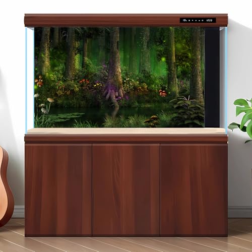 3 Pack Reptile Habitat Background Sunset Desert Terrarium Background Fantasy Forest Aquarium Background Gobi Sunshine Cactus Stone Green Fern Lizard Tank Terrarium Background 36x18in - size: 36(W)x18(H)inches/ 90(W)*45cm(H)