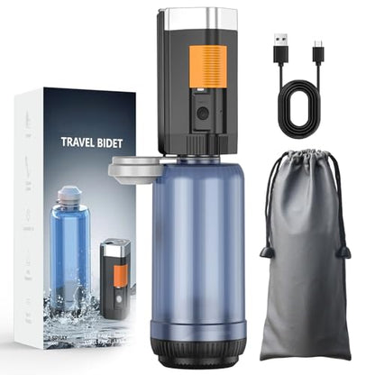 Portable Bidet for Travel, JUTIMER Rechargeable Bidet Sprayer with 400ml Bottle Capacity, Waterproof High Pressure Handheld Bidets for Women/Men, Postpartum Care, Hygiene Cleaning