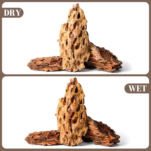 10.0-12.0 Inches Natural Dragon Stone, 3 PCS Extra Large Aquarium Rocks for Aquascaping, Terrariums, Reptile Tanks & Aquarium Décor - size: 10.0-12.0 in