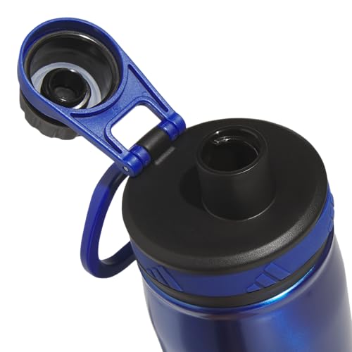 adidas Stainless Steel Metal Water Bottle 20 oz (600 mL) Screw Cap - color: Team Royal Blue/Black