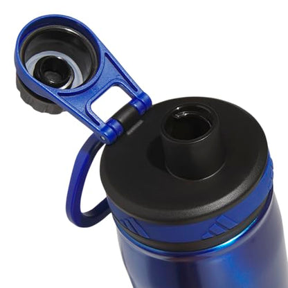 adidas Stainless Steel Metal Water Bottle 20 oz (600 mL) Screw Cap - color: Team Royal Blue/Black