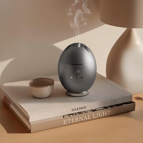 Orbby Electric Scent Diffuser Silver | Smokeless Flameless Rechargeable – Frankincense Bakhoor Agarwood Compatible | Pet & Kid Safe | Nearby Beside Use | Standard - color: Standard Version Gray