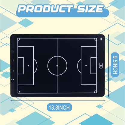 Soccer Coaching Board,Magnetic Electronic 16in LCD Coaching Board,Soccer Tactical Equipment Set,with Stylus Pen,27Pcs Tactical Magnetic Chess,Storage Bag,Soccer Training Equipment