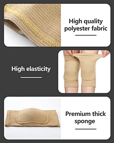 Eurzom 3 Pairs Dance Knee Pads Women Protective Non-Slip Knee Pads for Yoga Cheerleading Pole Floor Dance Volleyball - color: Black, Skin, Pink