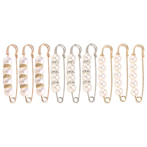 8 Pcs Pearl Brooch for Women clothes-Pearl Safety Sweater Shawl Pins Brooches Para Ropa De Mujer Multiple Styles and Lengths Are Available to Suit Various Scenarios Clothing Decoration Accessories Shawl Sweater Dress Hats Multicolor - color: E
