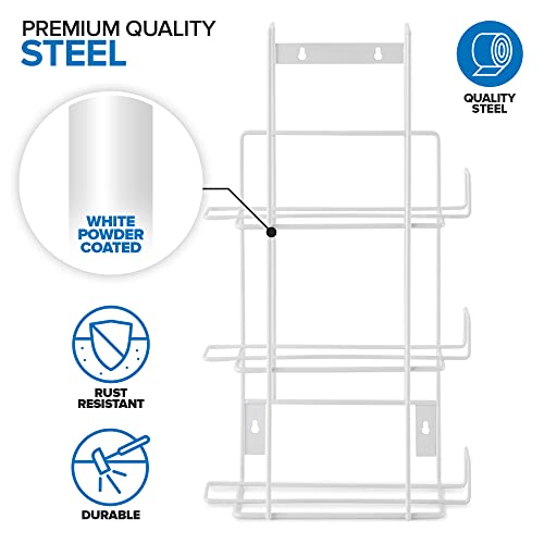 Stock Your Home (White Metal Triple Gloves Dispenser, Tissue Box Shelf, Glove Box Holder Wall Mount, For Kitchen, Cleaning Closet, Lab, Exam, or Office - size: 1 Count, style: Triple Stack