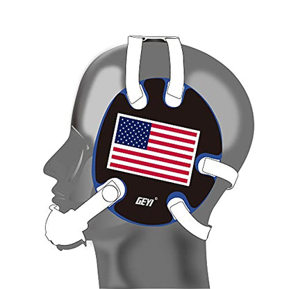 Wrestling Headgear with USA and Flag Wraps (Royal, Adult) - color: Royal, size: Adult