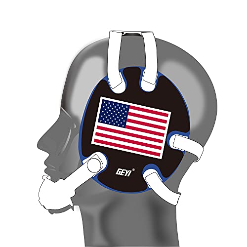 Wrestling Headgear with USA and Flag Wraps (Royal, Youth) - color: Royal, size: Youth