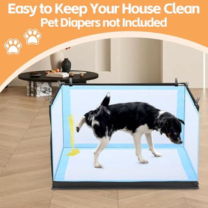 HOMBYS Dog Pee Pad Holder with High Walls, No-Spill Indoor Potty for Large Dogs, Foldable Puppy Litter Box, Patent Pending (33.8" L x 28" W x 17.7" H) - size: 33.8"L x 28"W x 17.7"H