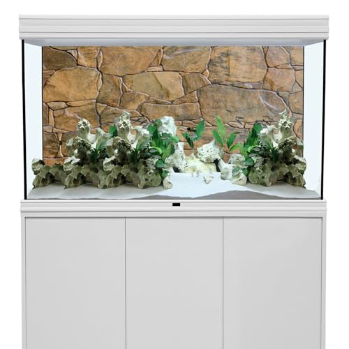 Stone Aquarium Backdrop Rock Wall Fish Tank Background 72x24 in Polyester - size: 72x24in/180x60cm