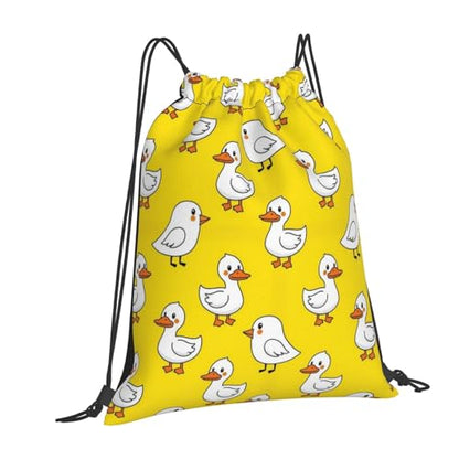 Unisex Lightweight Gym Sack Cute Rubber Duck Chick Yellow, Polyester Drawstring Bag for Workout, Training and Beach - color: Pattern (364)