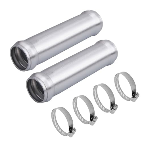 AC PERFORMANCE 3/4" (19mm) OD Aluminum Alloy Hose Joiner Silicone Pipe Connector Bead, 4" Length with 304 SS Clamps, Pack of 2 - size: 3/4" (19mm) - 2PCS