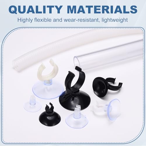 Aquarium Suction Cups, Fish Tank Suction Cups Clips Airline Tube Holders Clamps (Plastic, 8Pcs, Clear) for 0.5" Fish Tank Airline Tubing Binding Moss Shrimp Nest, 13x30MM - color: Clear, size: 13x30MM