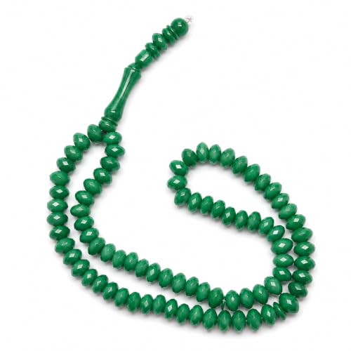 50 Pack Islamic Prayer Beads, 33 Bead Muslim Tasbih Bulk Set for Wedding Favors, Ramadan Gifts & Mosque Supplies (Dark Green)