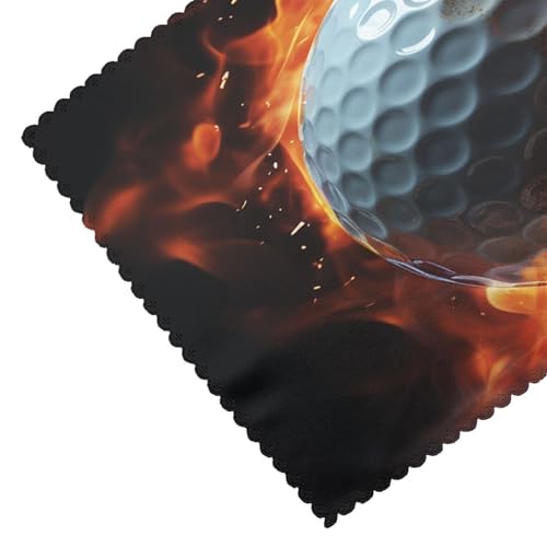 Placemats Set of 4 Heat Resistant Golf Ball on fire Place mat for Dining Table Non-Slip Table Mats Desktop Protection Pad Washable Place Mats for Kitchen Dining Outdoor - color: Golf Ball on Fire