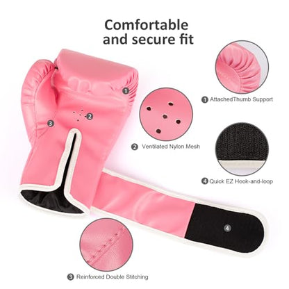 Kids Boxing Gloves Age 3-9 Years - High Density Sponge Foam Training Gloves for Kickboxing, Sparring & Fitness | Adjustable Wrist Wrap (6OZ) | Boys & Girls Unisex