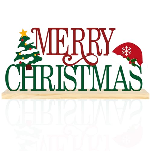Metal Metal Merry Sign Decorations for Home Party Shelf Mantel - style: XMAS A