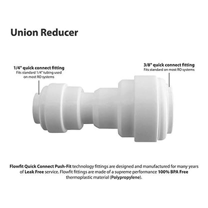 Lemoy 1/4 inch Union Reducer 3/8 inch Fitting Connection Parts for Water Filters/Reverse Osmosis RO Systems (5pack) - style: 1/4"-3/8" Straight Reducer(5)