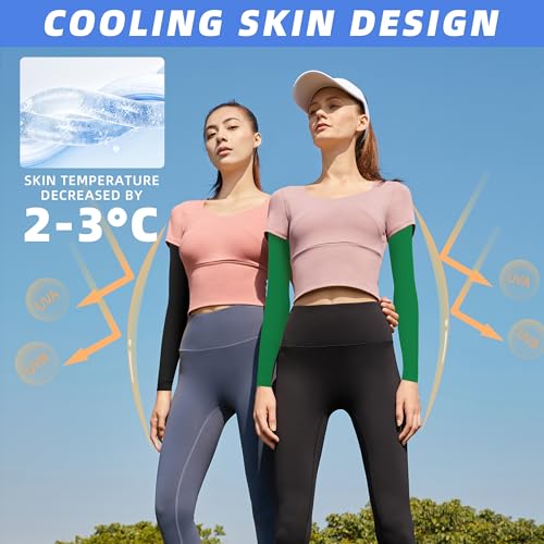BHYTAKI UV 자외선 차단 팔 슬리브 6쌍, UPF 50 스포츠 쿨링 암 압박 슬리브 남성 여성 청소년용 - color: 블랙 1개+그린 1개+네이비 블루 1개+다크 그레이 1개