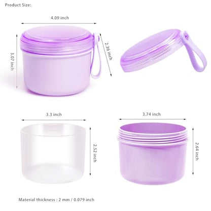 Uouovo Large Denture Case, No-Leak Denture Container Cups for Soaking Full & Partial Dentures, Retainer Cleaning Box, Denture Bath Cup for Travel (purple) - color: purple