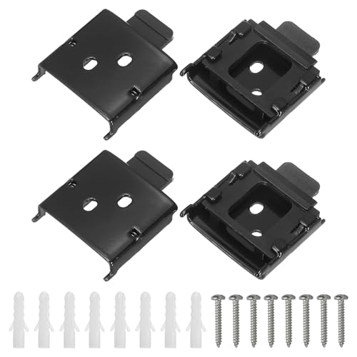 uxcell 4-Pack Metal Mounting Brackets Roller Blind Buckles, Universal Replacement Brackets for Indoor/Outdoor Roller Shade Vertical Blinds Accessory, Black - color: Black