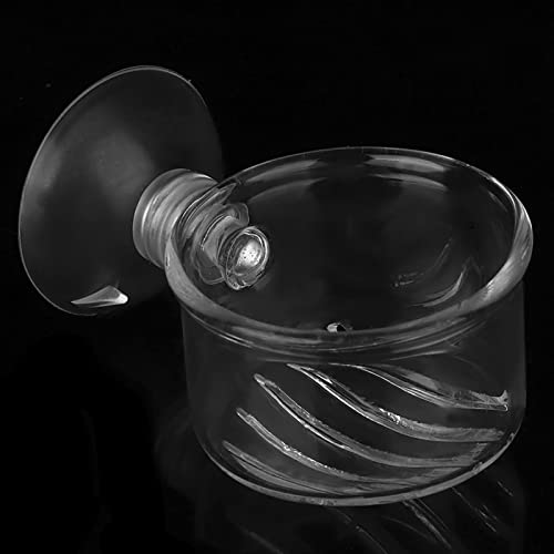 Aquarium Feeding Cup Fish Feeder Glass Acrylic Suction Cup Container for Freshwater Saltwater Tanks with Premium Suction Red Live Food Feeder (Glass Slit) - size: glass slit cup