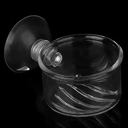 Aquarium Feeding Cup Fish Feeder Glass Acrylic Suction Cup Container for Freshwater Saltwater Tanks with Premium Suction Red Live Food Feeder (Glass Slit) - size: glass slit cup