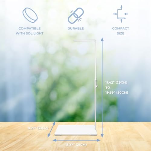 SOL Adjustable Light Stand - Nano Light Riser for Small Planted Tanks, Heavy Duty Aquarium Light Fixture - White - color: White, size: Adjustable Stand
