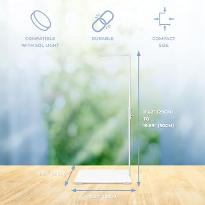 SOL Adjustable Light Stand - Nano Light Riser for Small Planted Tanks, Heavy Duty Aquarium Light Fixture - White - color: White, size: Adjustable Stand