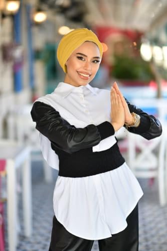 para life Band Turbans for Women, Breathable Instant Turban|Standard Size Stretchable Cotton Sandy|Pre-tied Hijab Cap - color: Mustard