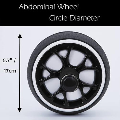 AB Wheel Roller, Exercise Abdominal Wheel Fitness for Gym & Home, Work-out Strength-Training Equipment with Knee Pad - color: Black