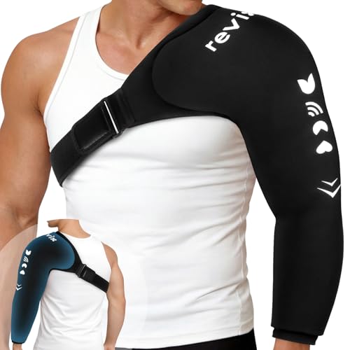 REVIX Arm Shoulder Ice Pack Rotator Cuff Cold Therapy, Reusable Ice Sleeve for Shoulder & Elbow Pain Relief, Gel Ice Packs for Pitchers, Volleyball Players, Athletes, Throwing Recovery, L - style: Large