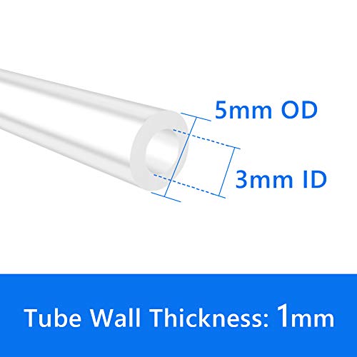 Quickun Pure Silicone Tubing, 3mm ID x 5mm OD High Temp Food Grade Tube Pure Silicone Hose Tube for Home Brewing, Beer Line, Kegerator, Wine Making, Aquaponics, Air Hose by Proper Pour (3.28 Ft) - size: 3mmx5mm, style: 3.28Ft (1meter)