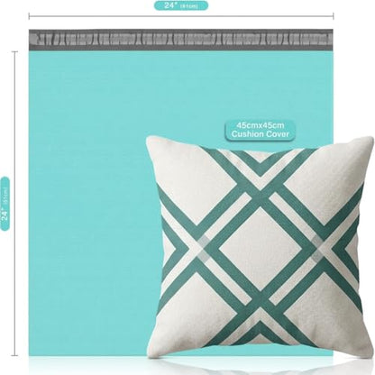 Fuxury Large Poly Mailers 24x24 Inch 50Pcs Shipping Bags for Clothing Embossed Dots Design Shipping Envelopes Waterproof Mailing Envelope Self Seal Mailers Poly Bags Durable Package Bag Teal - size: 24x24" 50pcs