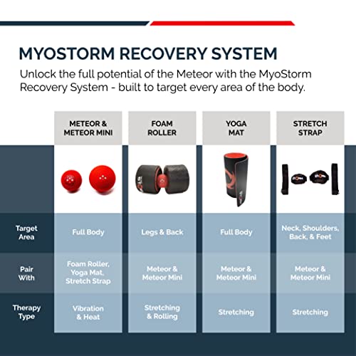 Mini Meteor Heating Vibrating Massage Ball Roller for Muscle Recovery Therapy and Pain Relief + 4 Speed Vibration, Portable - color: Ruby