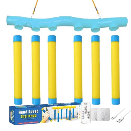 Reflective Drop Stick Challenge, Drop The Stick Game, Catch All DRO p Sticks Game, Hand Speed Challenge Ga me, Hand Eye Coordination Reaction Training Toy, Adjustable Speed, 3 Adjustable Speeds - color: Yellow