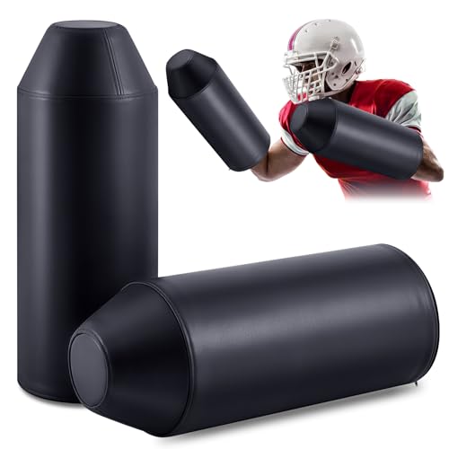 Tellegloww 2 Packs Football Arm Shield Blocking Pad Bullet Shaped Football Forearm Blocking and Sparring Training Pads for Sports Trainer and Coach - color: Black
