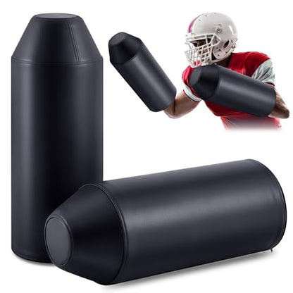 Tellegloww 2 Packs Football Arm Shield Blocking Pad Bullet Shaped Football Forearm Blocking and Sparring Training Pads for Sports Trainer and Coach - color: Black