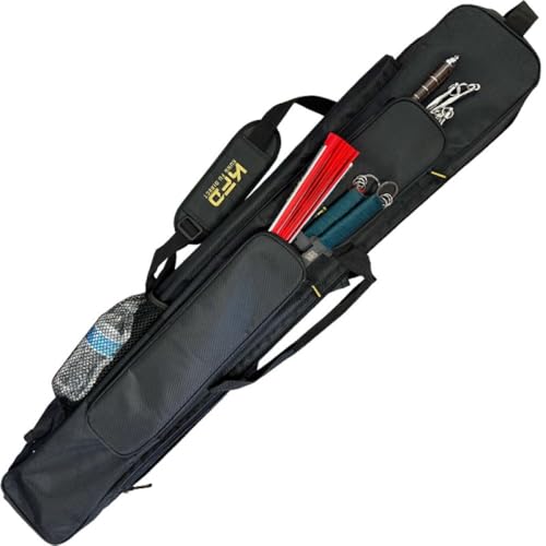 WHM Martial Arts Carrying Bag, Sword Weapon Spear Carrying Bag for Kung Fu, Wushu, Tai Chi Practice Martial Arts Carrying Case -Single/Double Design Sword Case - style: No Dragon Embroidery