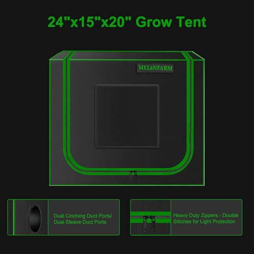 Small Grow Tent for Aerogarden，24”x16”x24” ，Hydroponics Growing System ，Highly Reflective 600D Diamond Mylar Canvas with Ventilation window and Floor Tray for Hydroponic Indoor Plant Growing - size: 24"x16"x24"