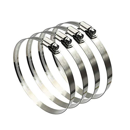 4Pcs 6" Adjustable 304 Stainless Steel Duct Clamps Hose Clamp Pipe Clamp Air Ducting Clamp worm drive hose clamps（141mm-165mm） | Hose Clamp Pipe Clamp Air Ducting Clamp Worm Drive Hose Clamps for Ventilation Pipe Exhaust Hose - size: 6" -4Pcs