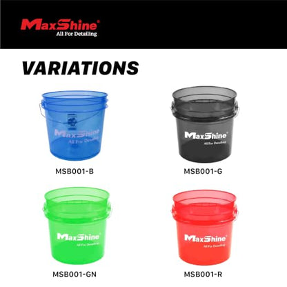 Maxshine 3.5 Gallon Universal Detailing Bucket – Car Wash Bucket for Scratch-Free Washing – Garage Storage & Auto Detailing Tool Holder – Holds Soap, Foam Cannon, Brushes, Microfiber Towels (Blue) - color: 3.5g Bucket (Blue)