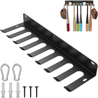 Linone 1 PCS Baseball Bat Rack, Holds 16 Bats | Softball Bat Rack for Display or Storage, Bat Storage Rack Hooks, Clips onto Fences in Rest Areas or Home Garages - size: 1 PCS