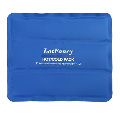 LotFancy Ice Pack for Injuries, Reusable Large Hot Cold Pack for Therapy, Heating or Cooling Gel Pad for Back Shoulder Knee Waist Sprains, Muscle or Joint Pain Relief, 14" x12" - style: 13.8x11.8in